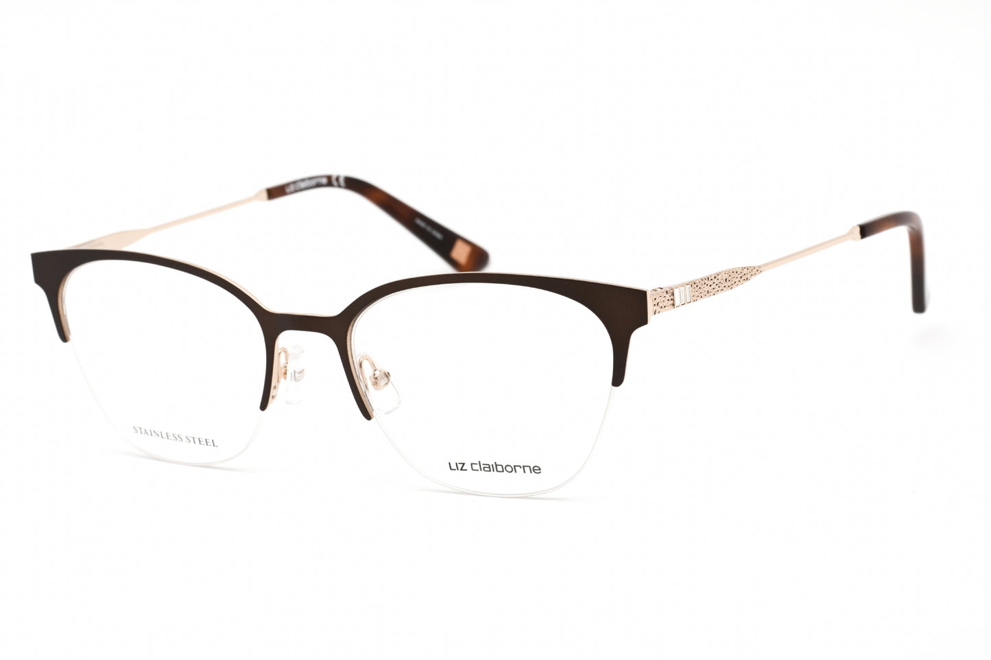 Liz Claiborne L 658 Fg400 Eyeglasses Brown Gold Size : 51