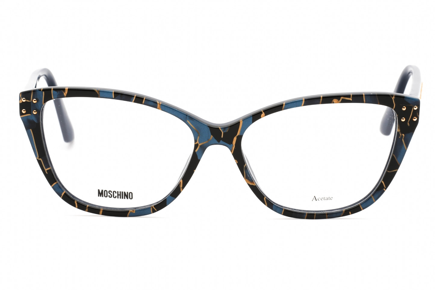 Moschino 583 Edc00 Eyeglasses Black Blue Havana Size : 54