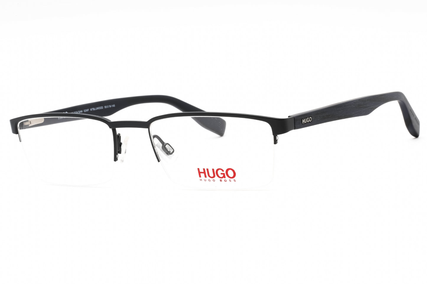 Hugo 0324 Sam 2wf00 Eyeglasses Mt Blue Wood Size : 55
