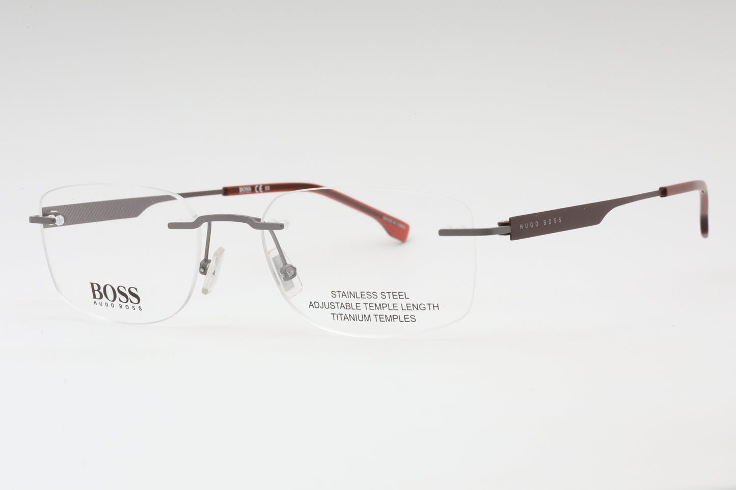 Hugo Boss Boss 1265/c R3z00 Eyeglasses Matte Ruthenium Burgundy Size : 53