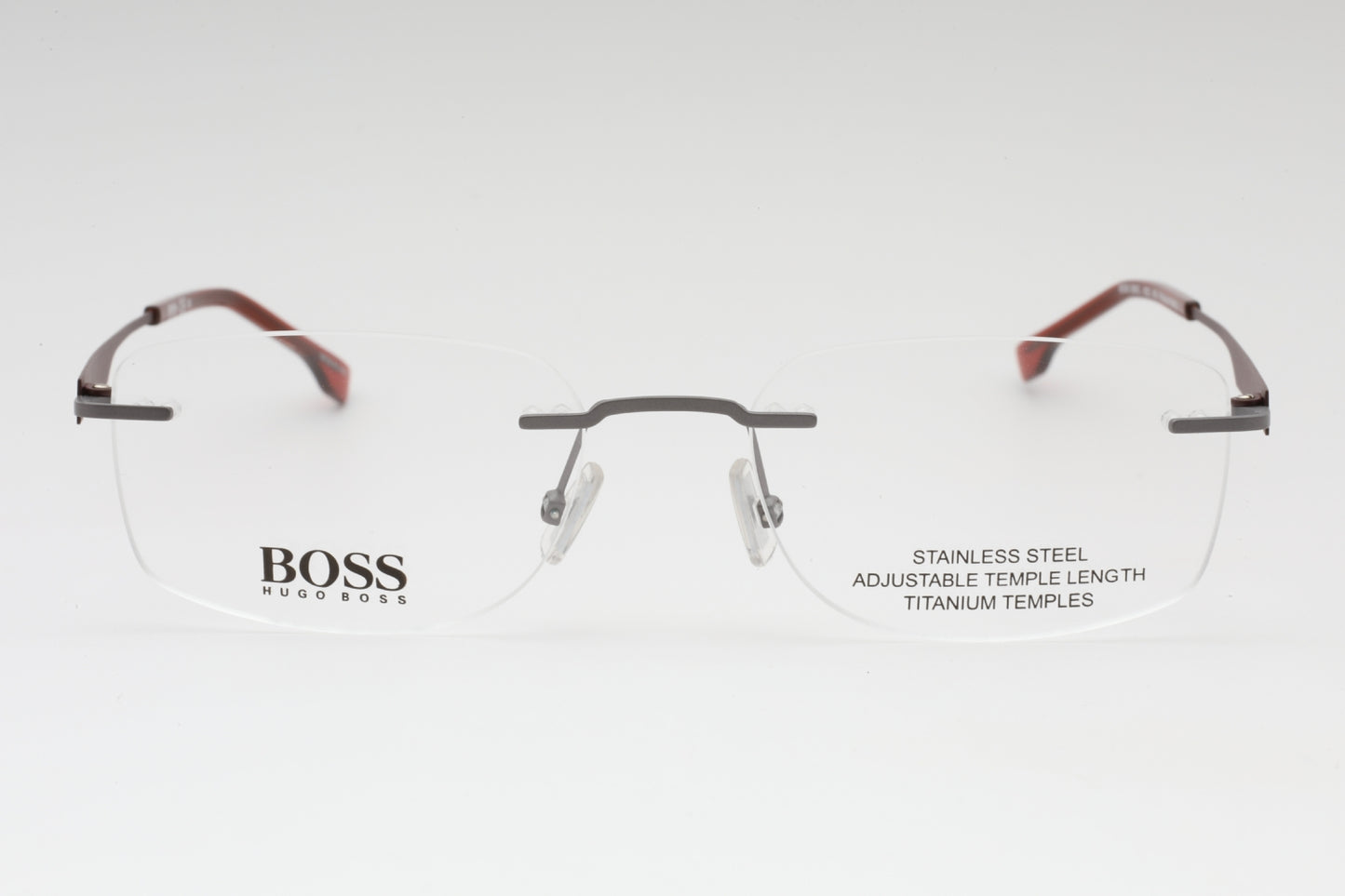 Hugo Boss Boss 1265/c R3z00 Eyeglasses Matte Ruthenium Burgundy Size : 53