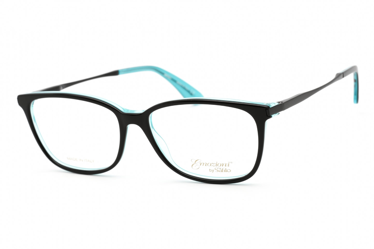 Emozioni 4044 Sjw00 Eyeglasses Black Turquoise Palladium Size : 53