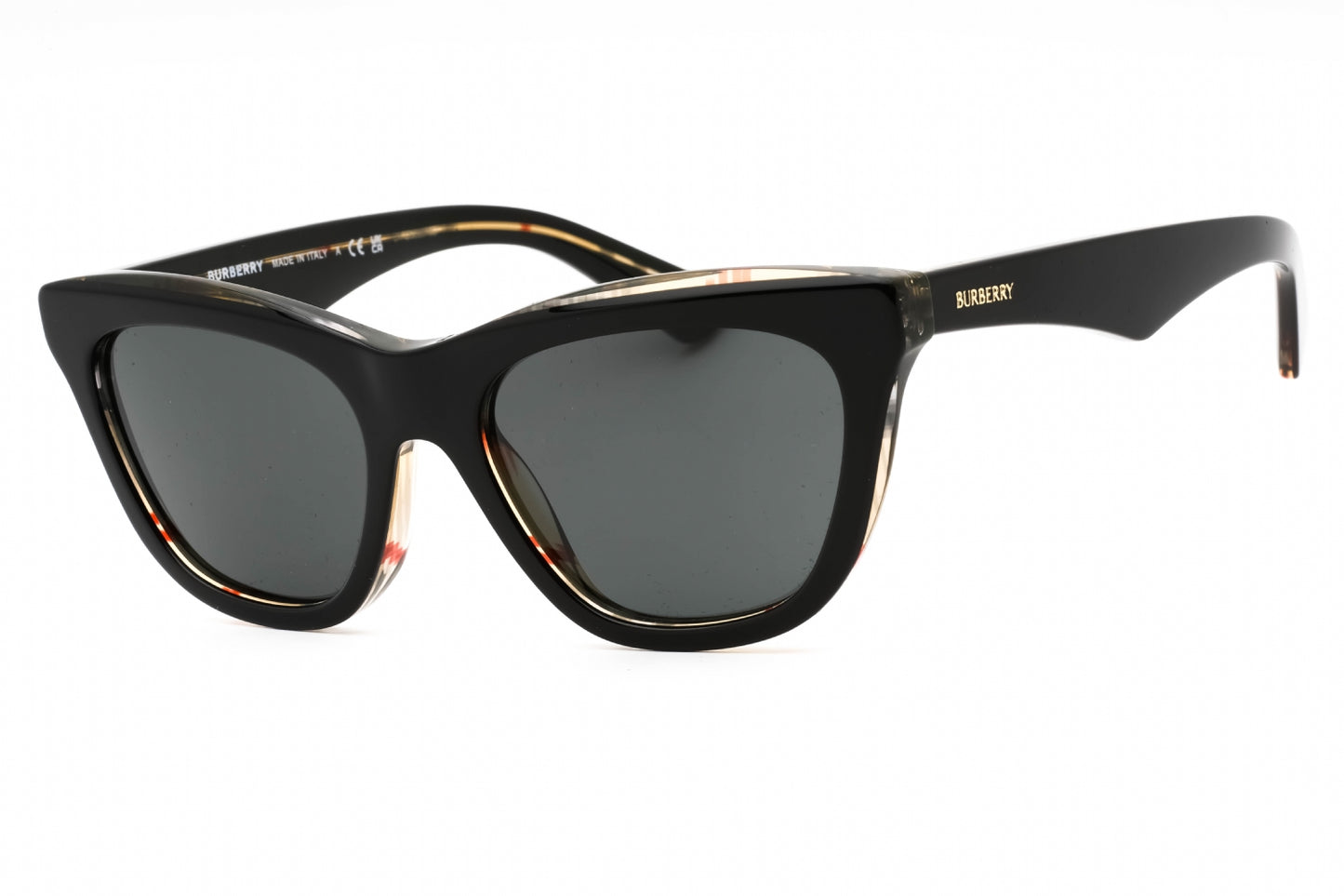 Burberry 4435 412187 Sunglasses Top Black On Vintage Check Size : 53