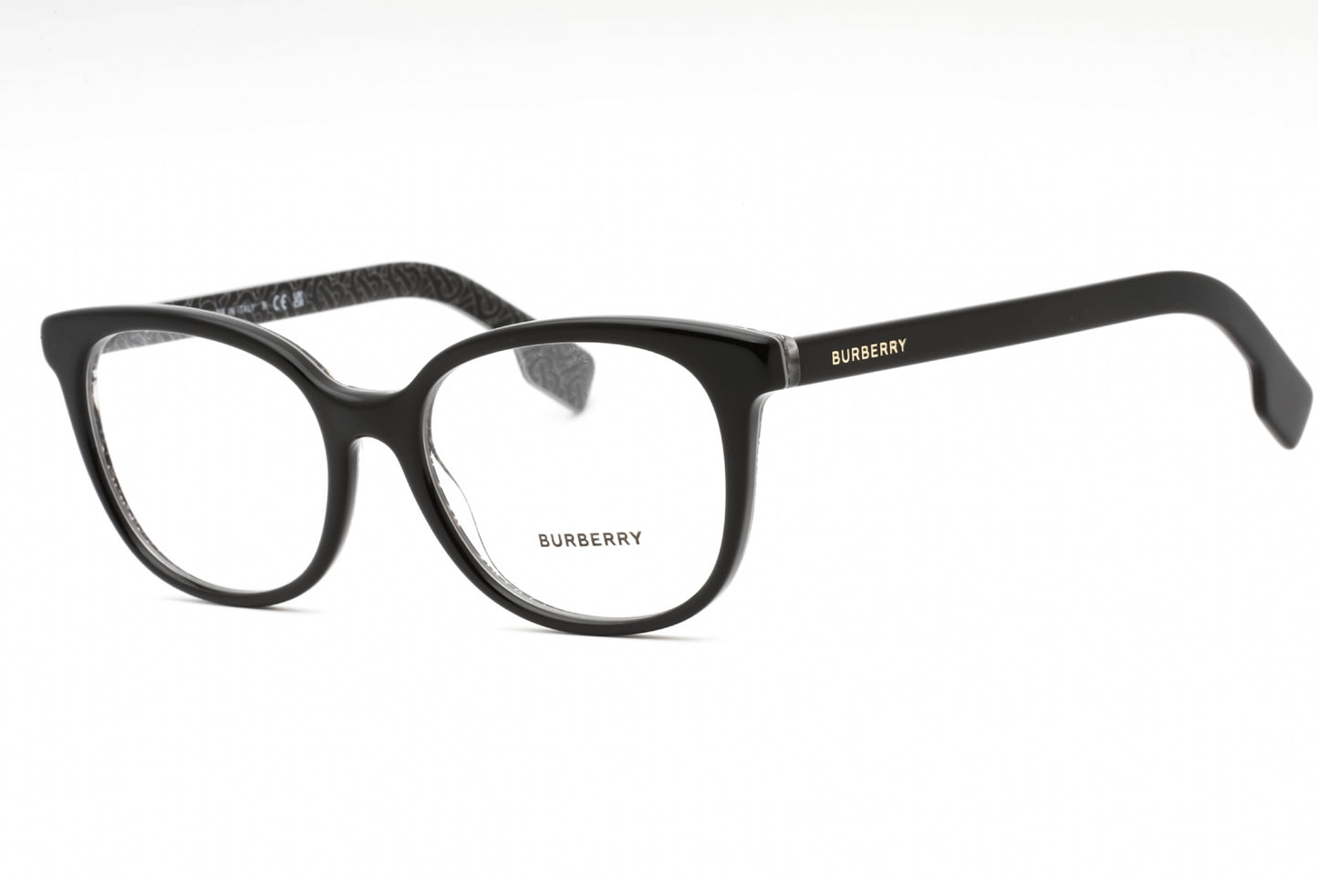Burberry 2291 3977 Eyeglasses Black Print Tb Crystal Size : 53