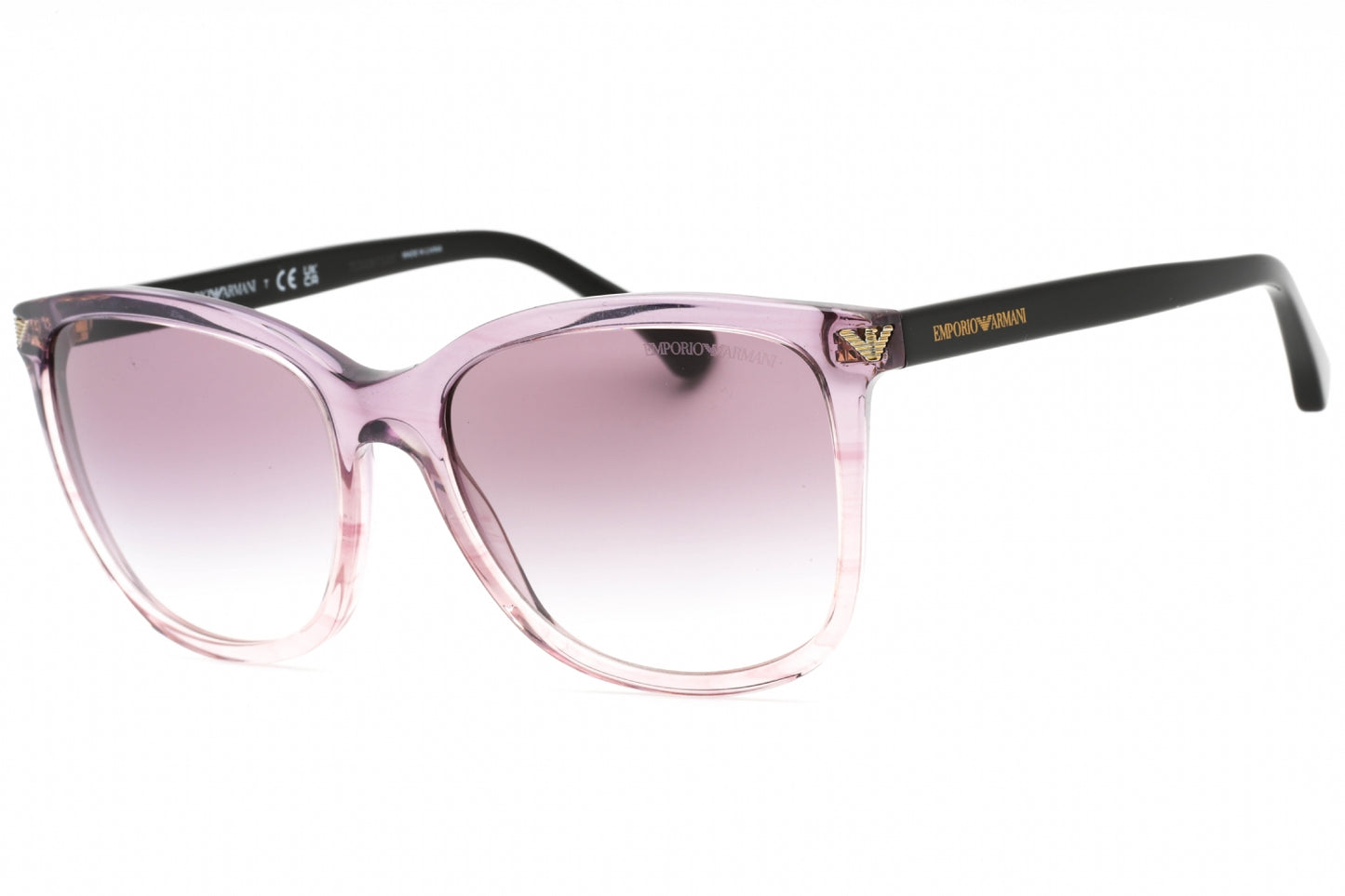 Emporio Armani 4060 59668h Sunglasses Transparent Gradient Striped Purple Size : 56