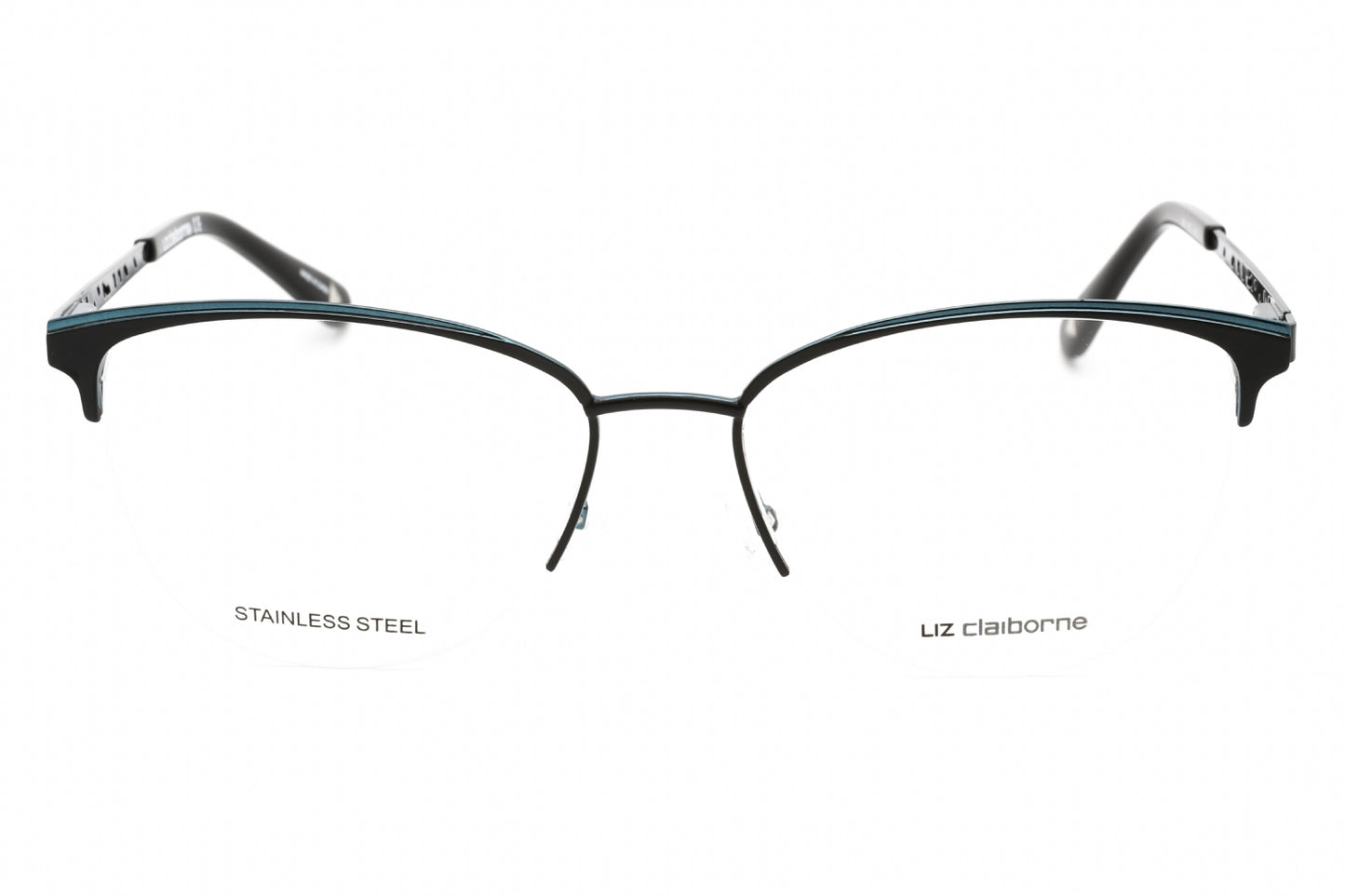 Liz Claiborne L 673 Etj00 Eyeglasses Black Teal Size : 55
