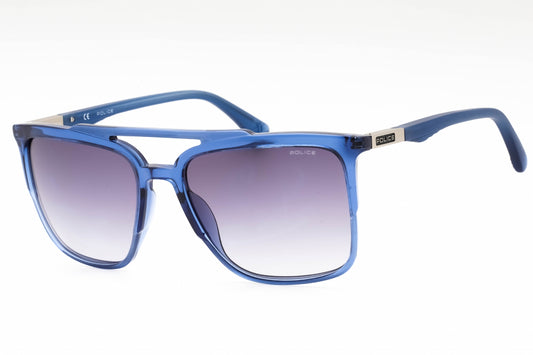 Police Spl363 955 Sunglasses Shiny Transparent Blue Size : 56