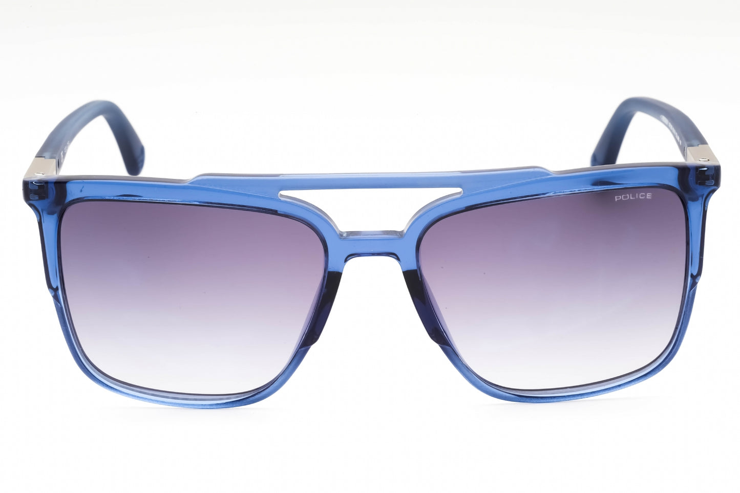 Police Spl363 955 Sunglasses Shiny Transparent Blue Size : 56