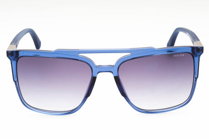 Police Spl363 955 Sunglasses Shiny Transparent Blue Size : 56