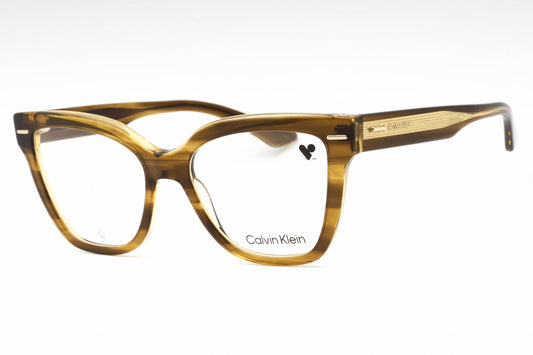 Calvin Klein 23543 317 Eyeglasses Striped Khaki Size : 54