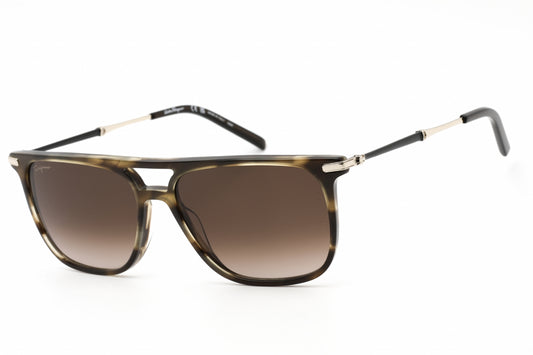 Salvatore Ferragamo 966s 319 Sunglasses Striped Khaki Size : 57