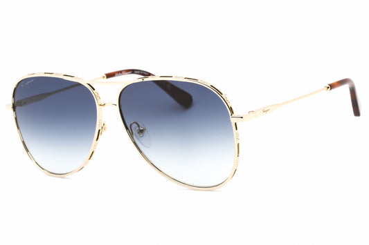 Salvatore Ferragamo 268s 792 Sunglasses Yellow Gold Size : 62