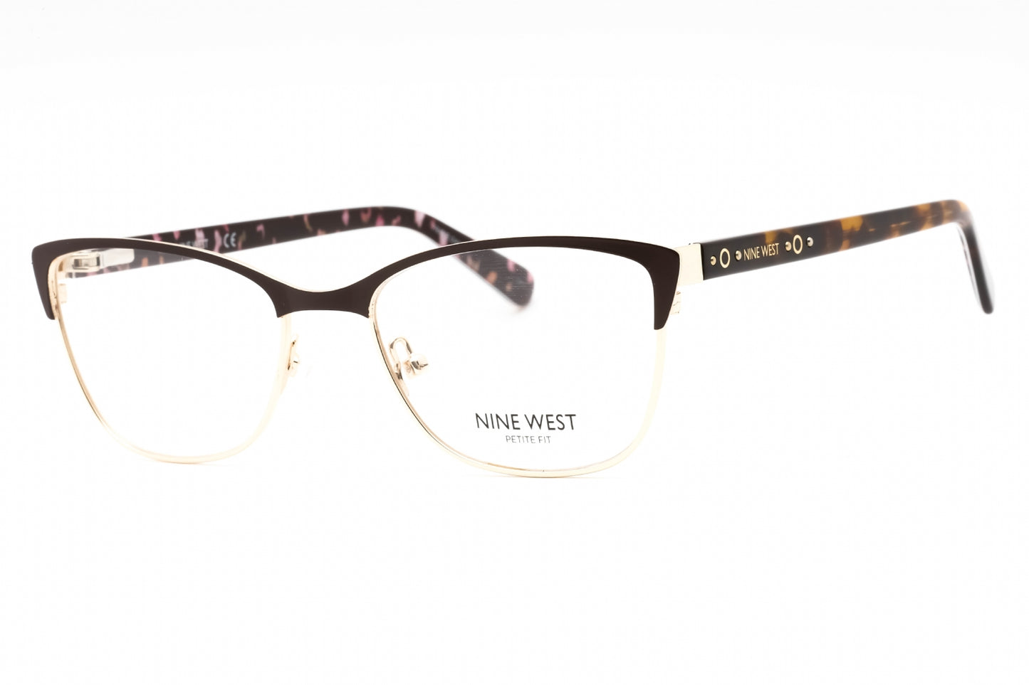 Nine West 8011 200 Eyeglasses Satin Solid Brown Size : 49