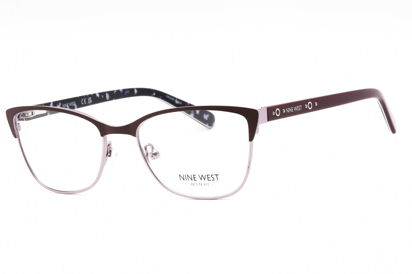 Nine West 8011 505 Eyeglasses Satin Solid Plum Size : 49