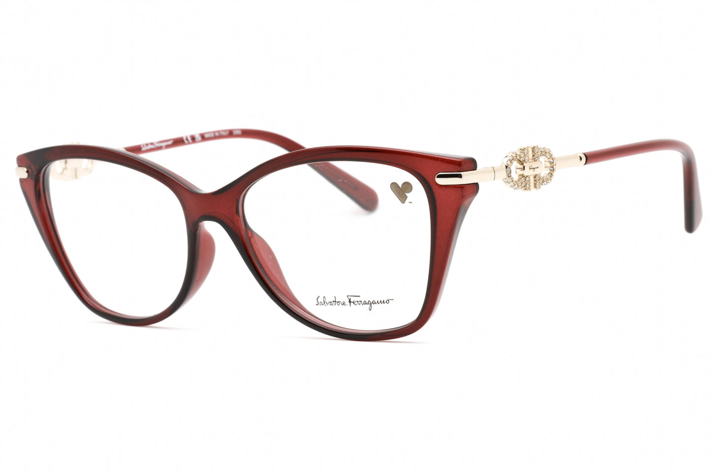 Salvatore Ferragamo 2937r 655 Eyeglasses Transparent Wine Size : 54