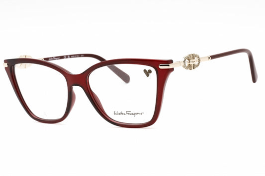 Salvatore Ferragamo 2949r 612 Eyeglasses Transparent Burgundy Size : 54
