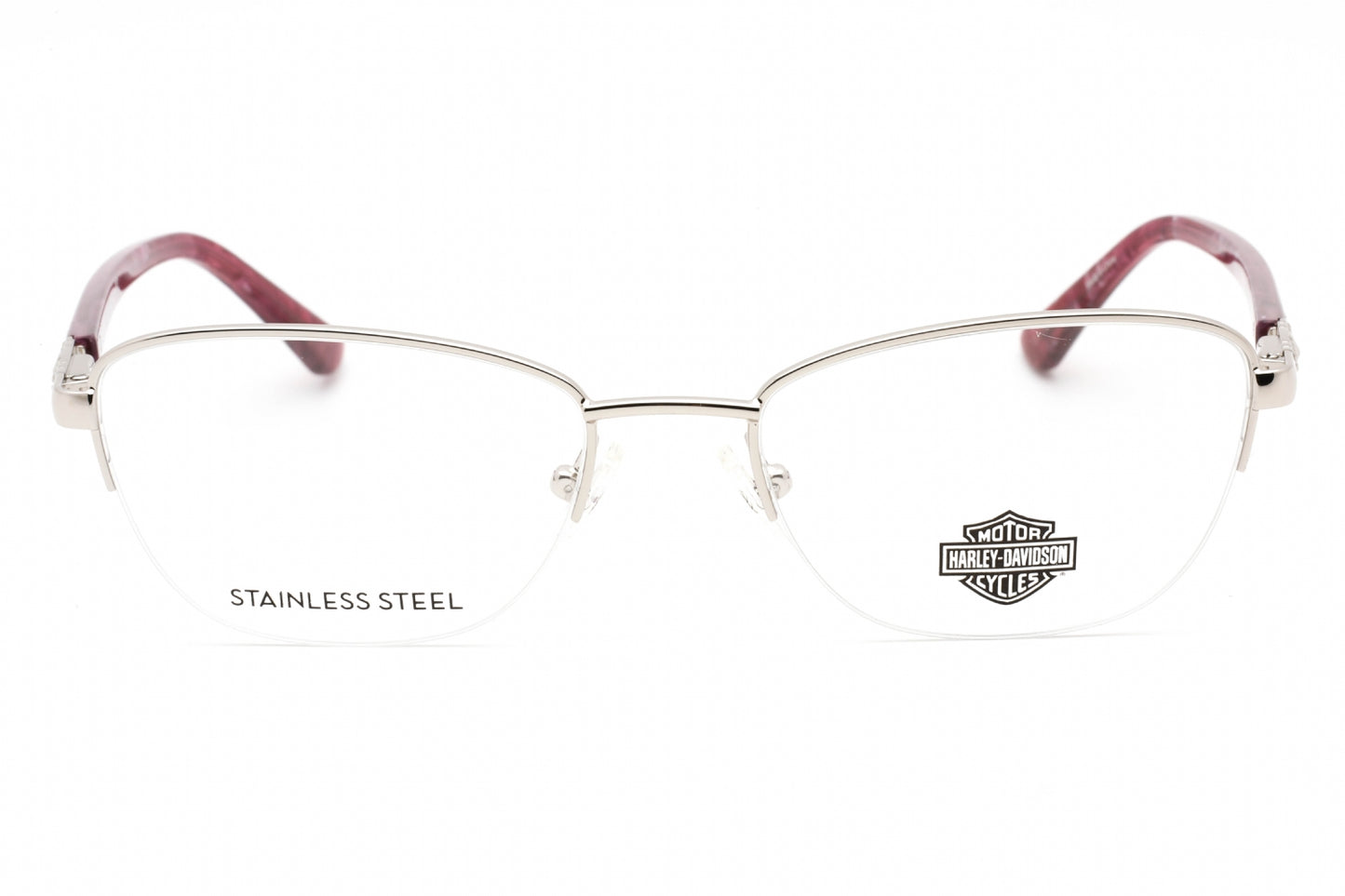Harley Davidson 0550 10 Eyeglasses Shiny Light Nickeltin Size : 53