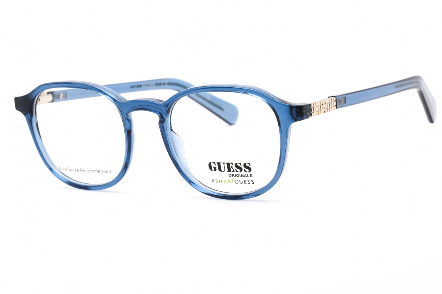 Guess 8251 90 Eyeglasses Shiny Blue Size : 48