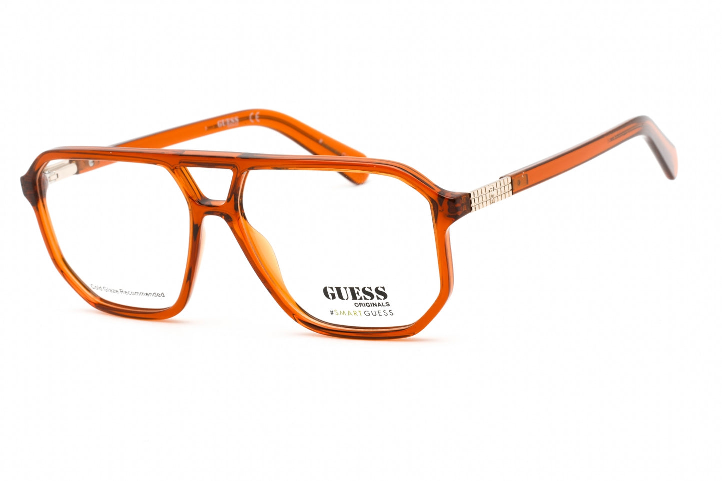 Guess 8252 45 Eyeglasses Shiny Light Brown Size : 57