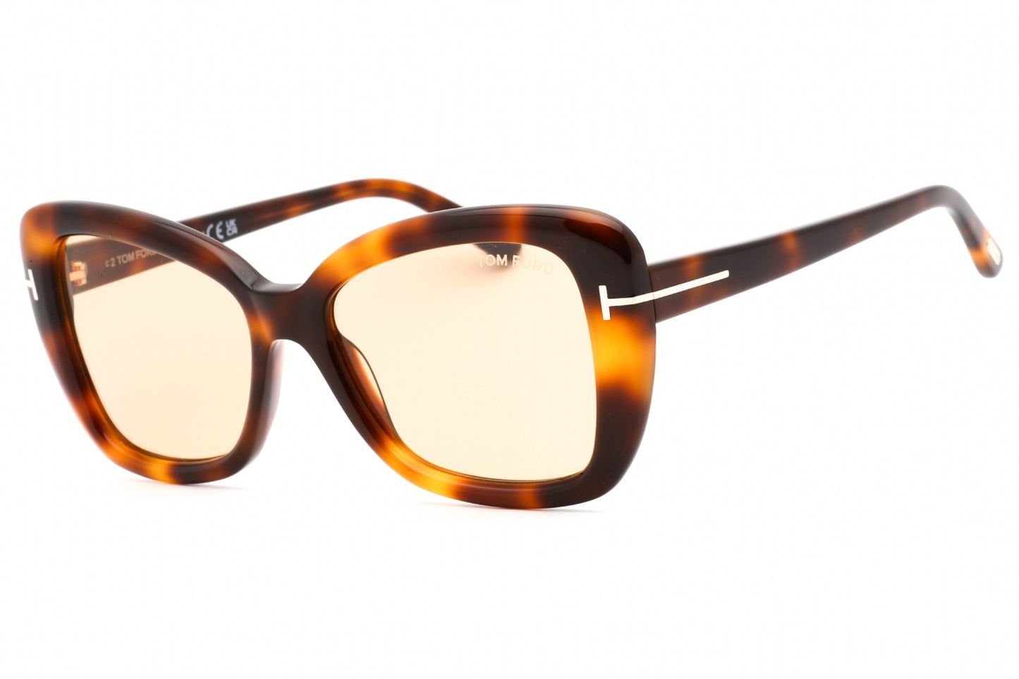Tom Ford 1008 53e Sunglasses Shiny Blonde Havana Size : 55