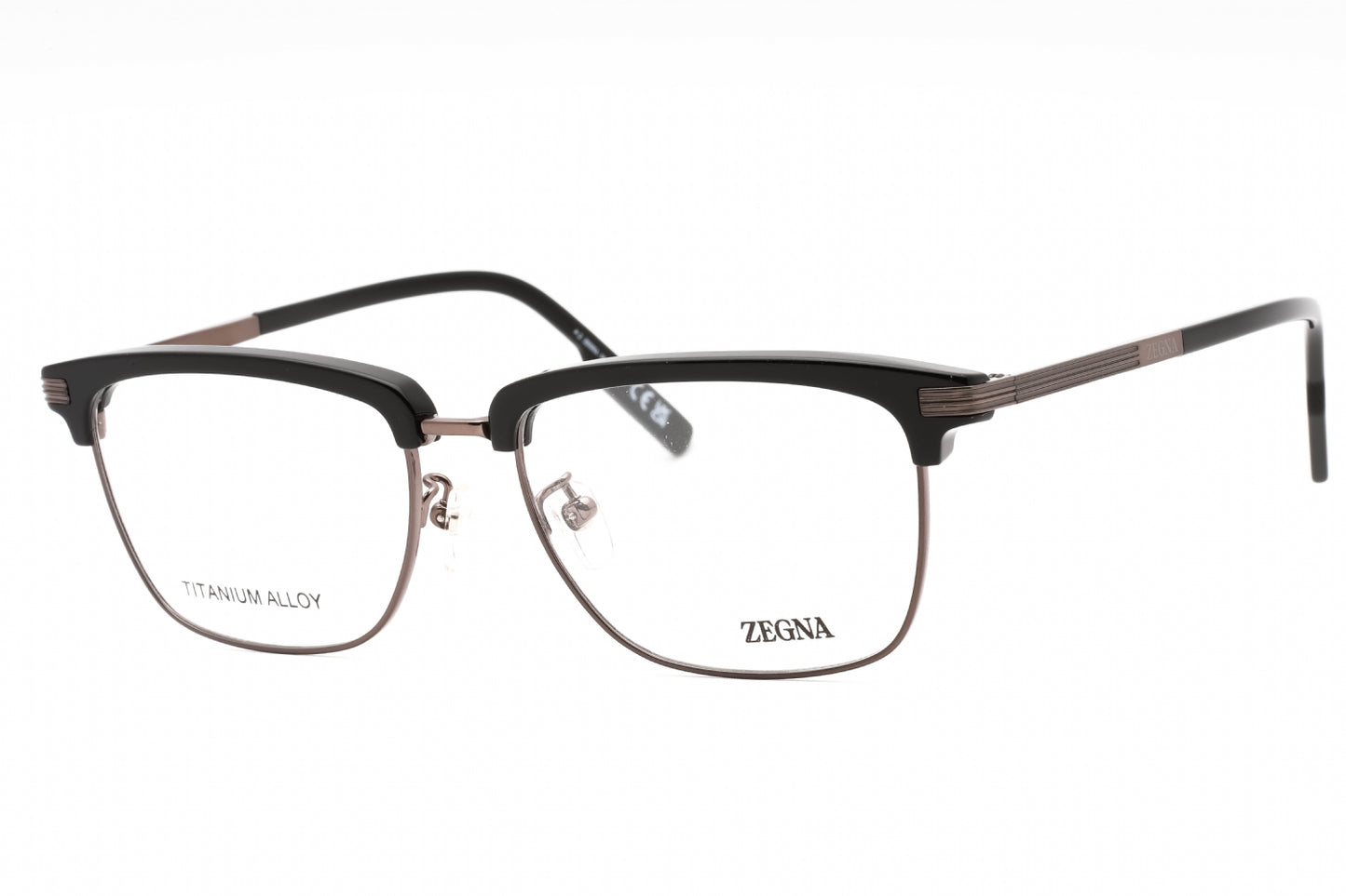 Ermenegildo Zegna 5259-H 08 Eyeglasses Shiny Gunmetal Size : 55