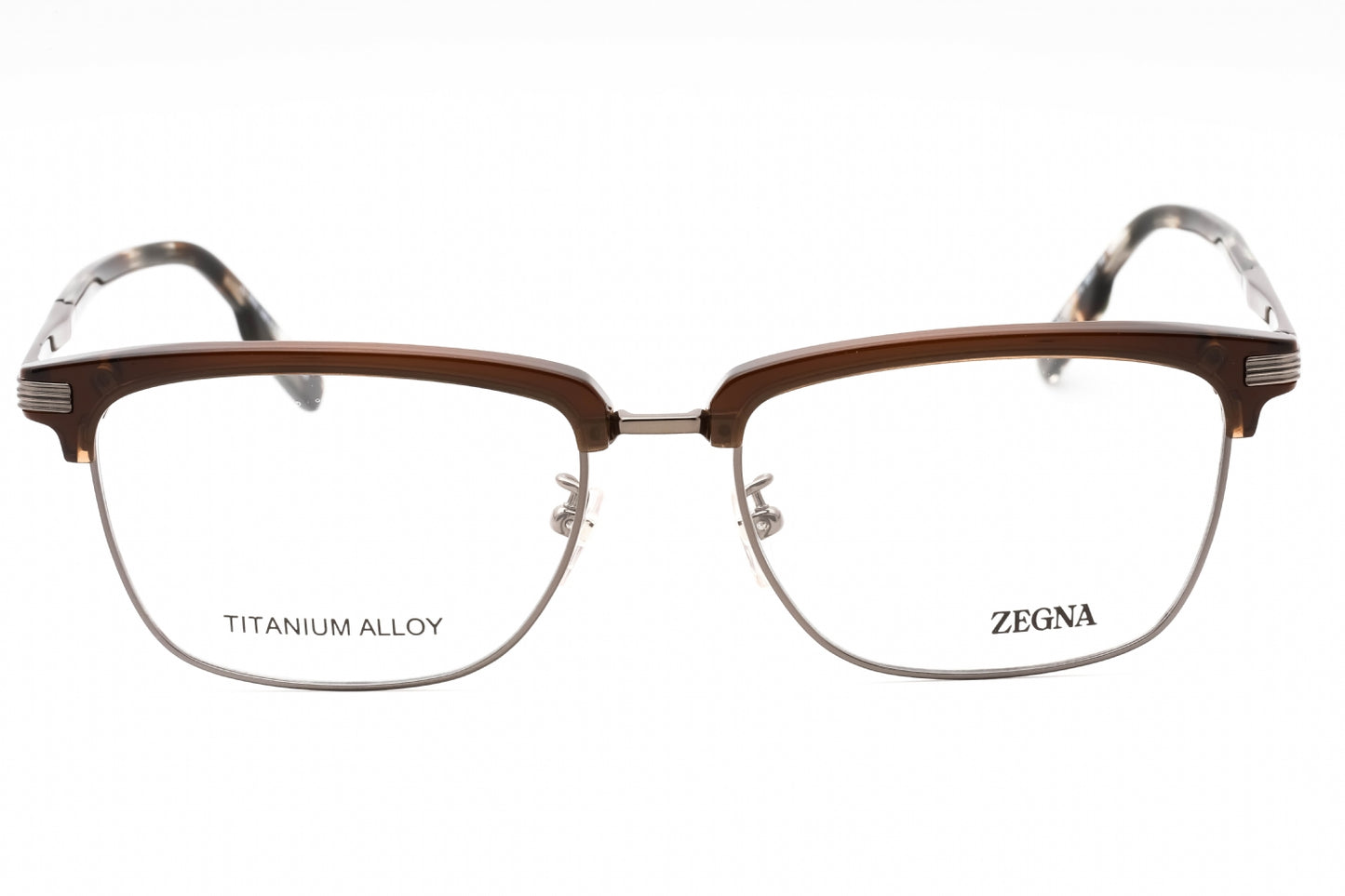 Ermenegildo Zegna 5259-H 14 Eyeglasses Shiny Light Ruthenium Size : 55