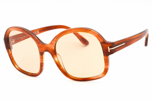 Tom Ford 1034 45e Sunglasses Shiny Light Brown Size : 57