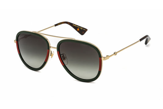 Gucci 0062s 03 Sunglasses Gold Green Size : 57