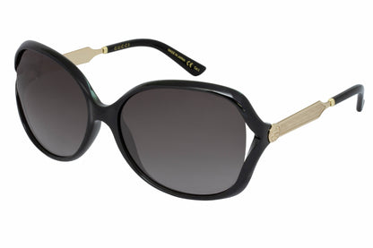 Gucci 0076s 02 Sunglasses Black-Gold Size : 60