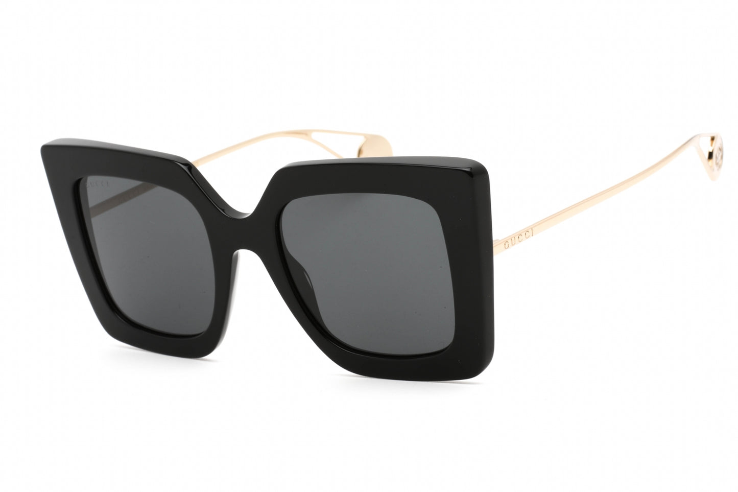 Gucci 0435s 01 Sunglasses Black-Gold Size : 51