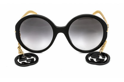 Gucci 0726s 01 Sunglasses Black-Gold Size : 56