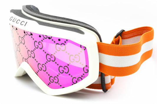 Gucci 1210s 02 Sunglasses Ivory-Orange Size : 99
